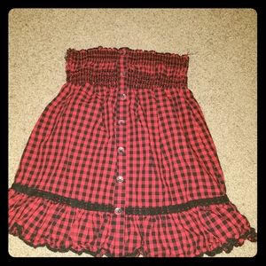 Red & Black Charlotte Russe Tubetop S